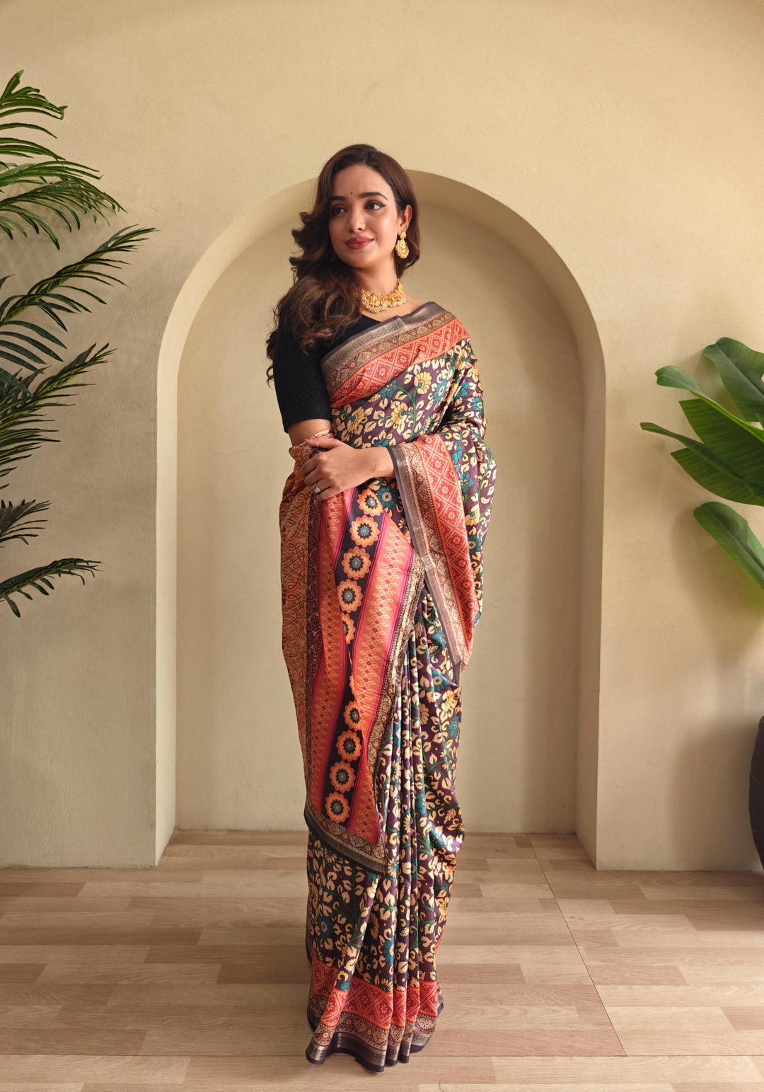 Kalamkari Ki Kahani Fancy Silk Saree