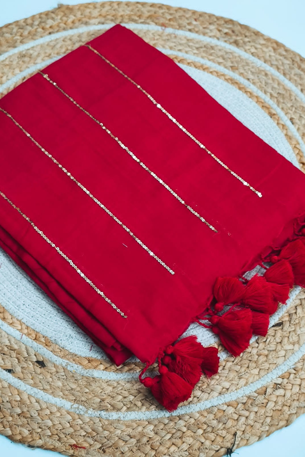Neel Diganta Mul Cotton Red Saree