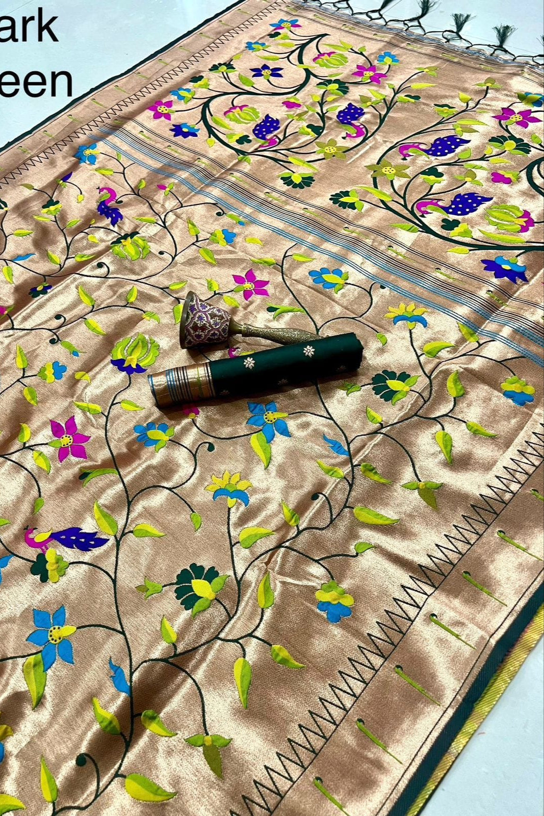 Rooted in Riwaaz Kanchivaram Paithani Silk Saree