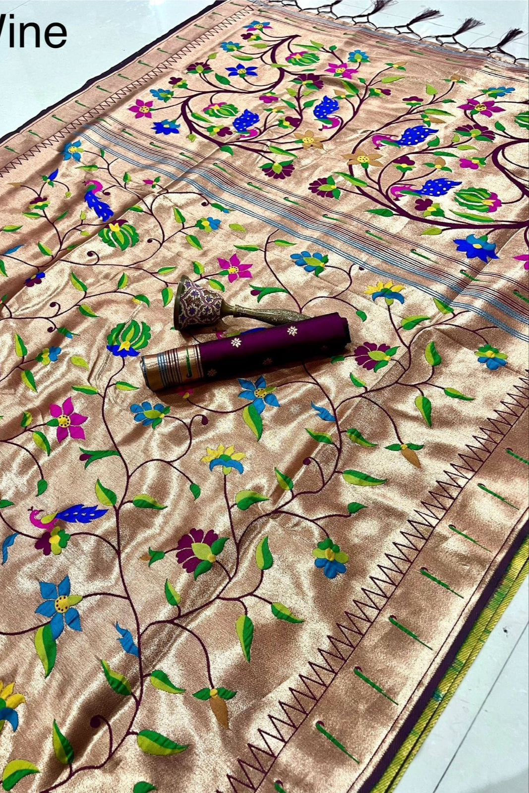 Rooted in Riwaaz Kanchivaram Paithani Silk Saree