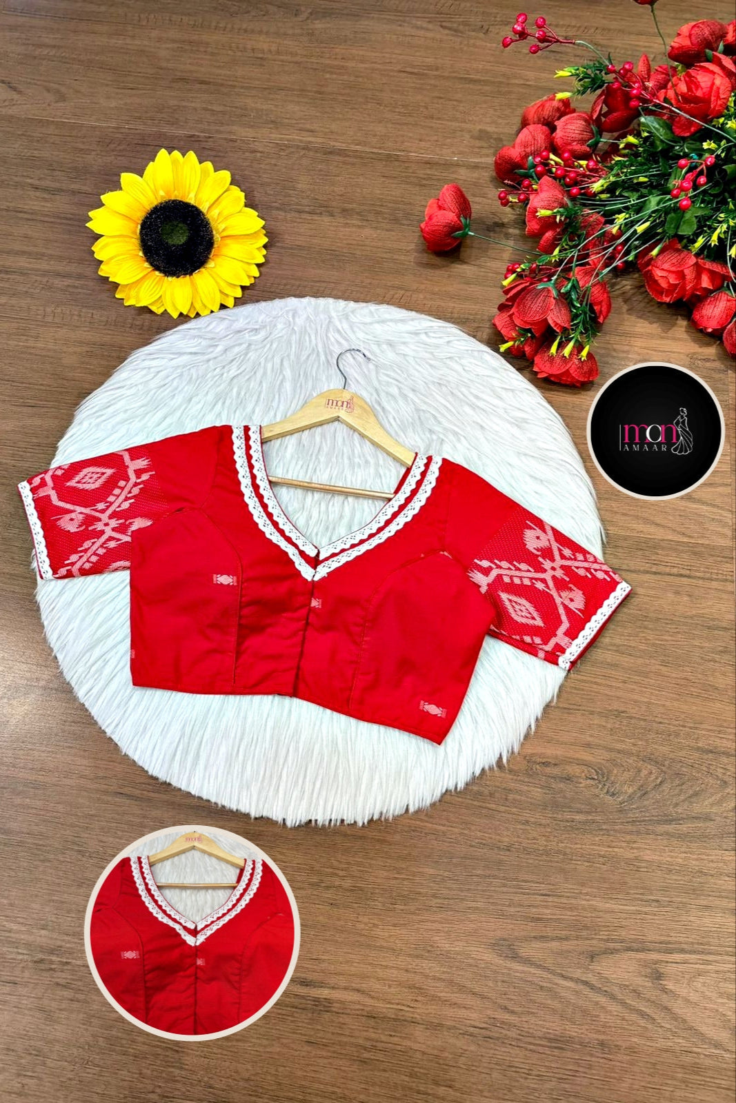 Red Bliss Designer Cotton Blouse