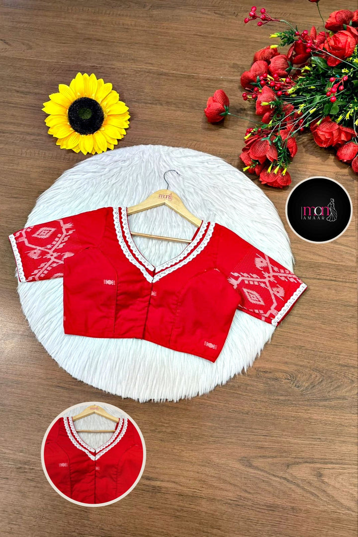 Red Bliss Designer Cotton Blouse