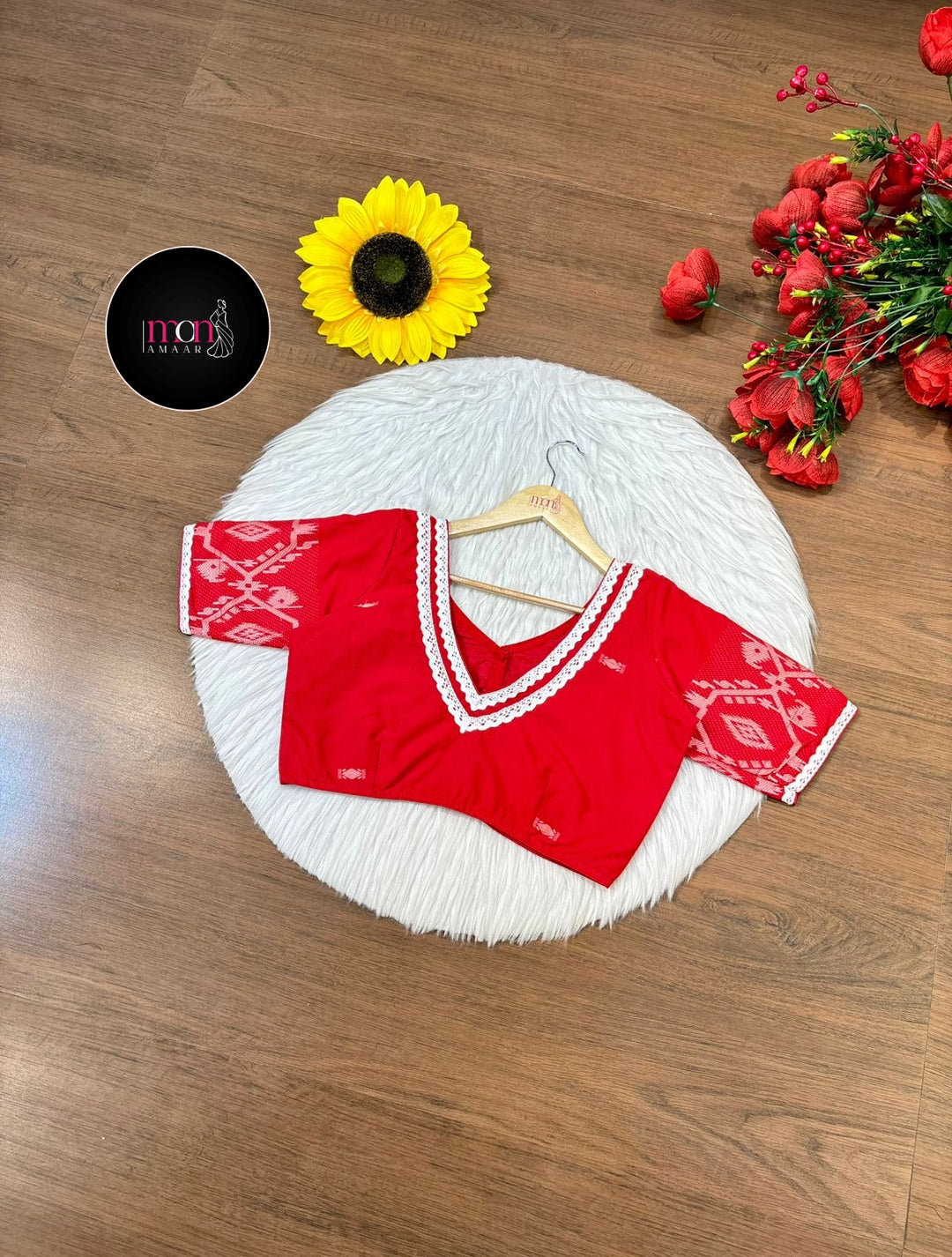 Red Bliss Designer Cotton Blouse