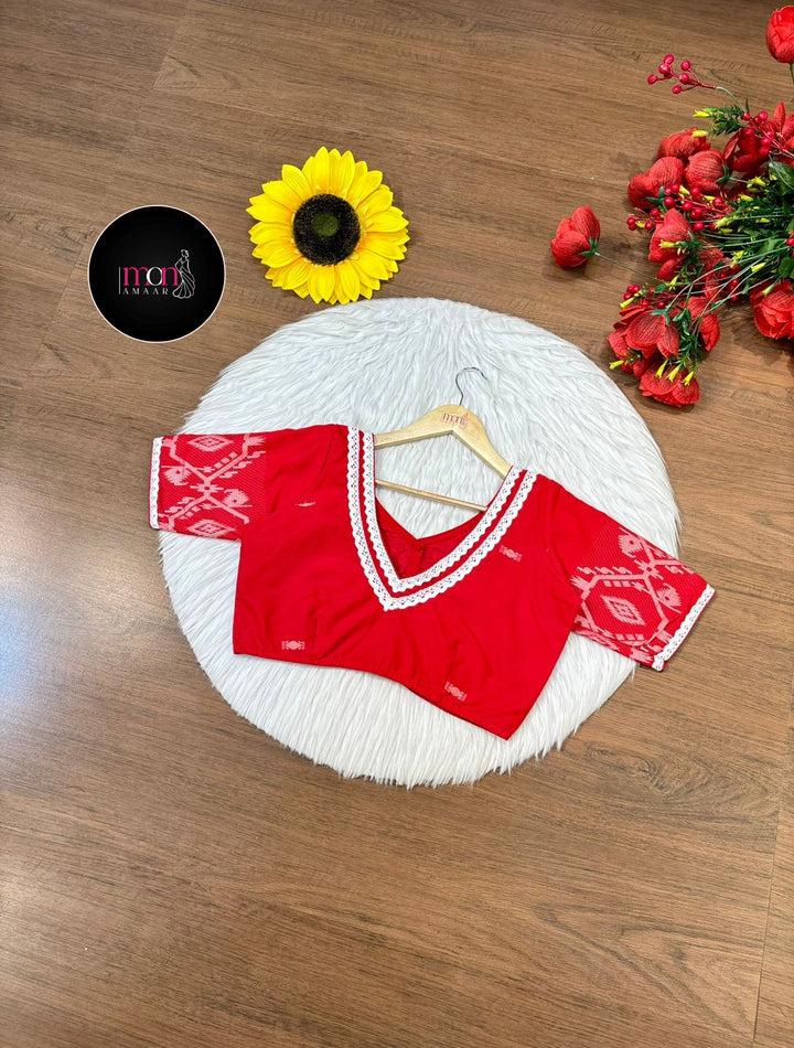 Red Bliss Designer Cotton Blouse