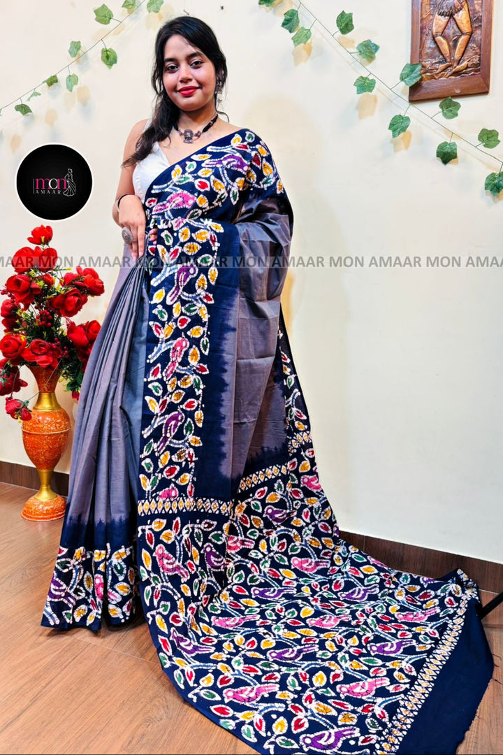 Aalpona- Handloom Mul Cotton Saree