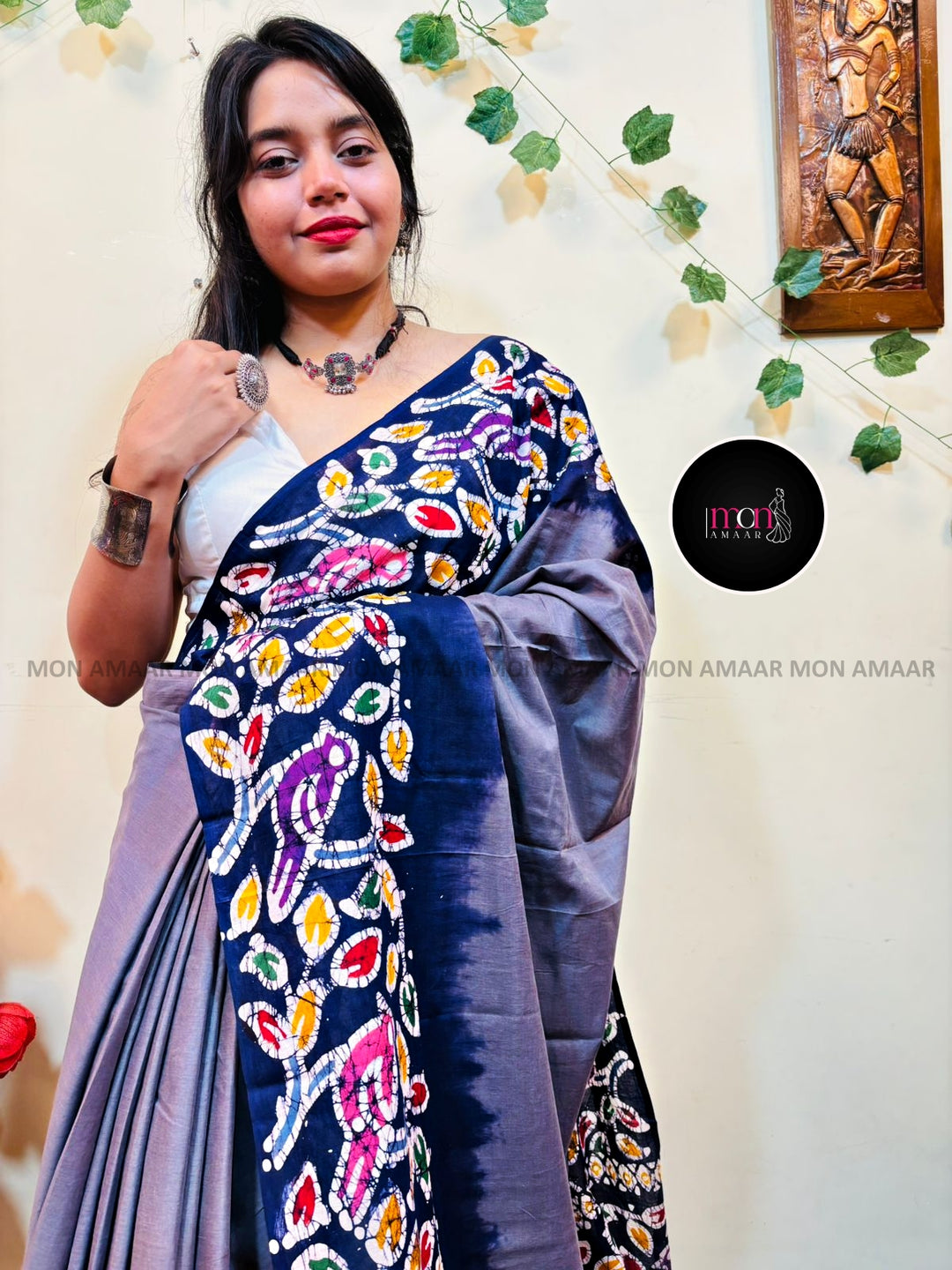 Aalpona- Handloom Mul Cotton Saree