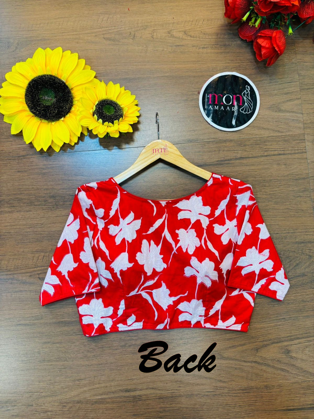 Amrapali Red Cotton Blouse