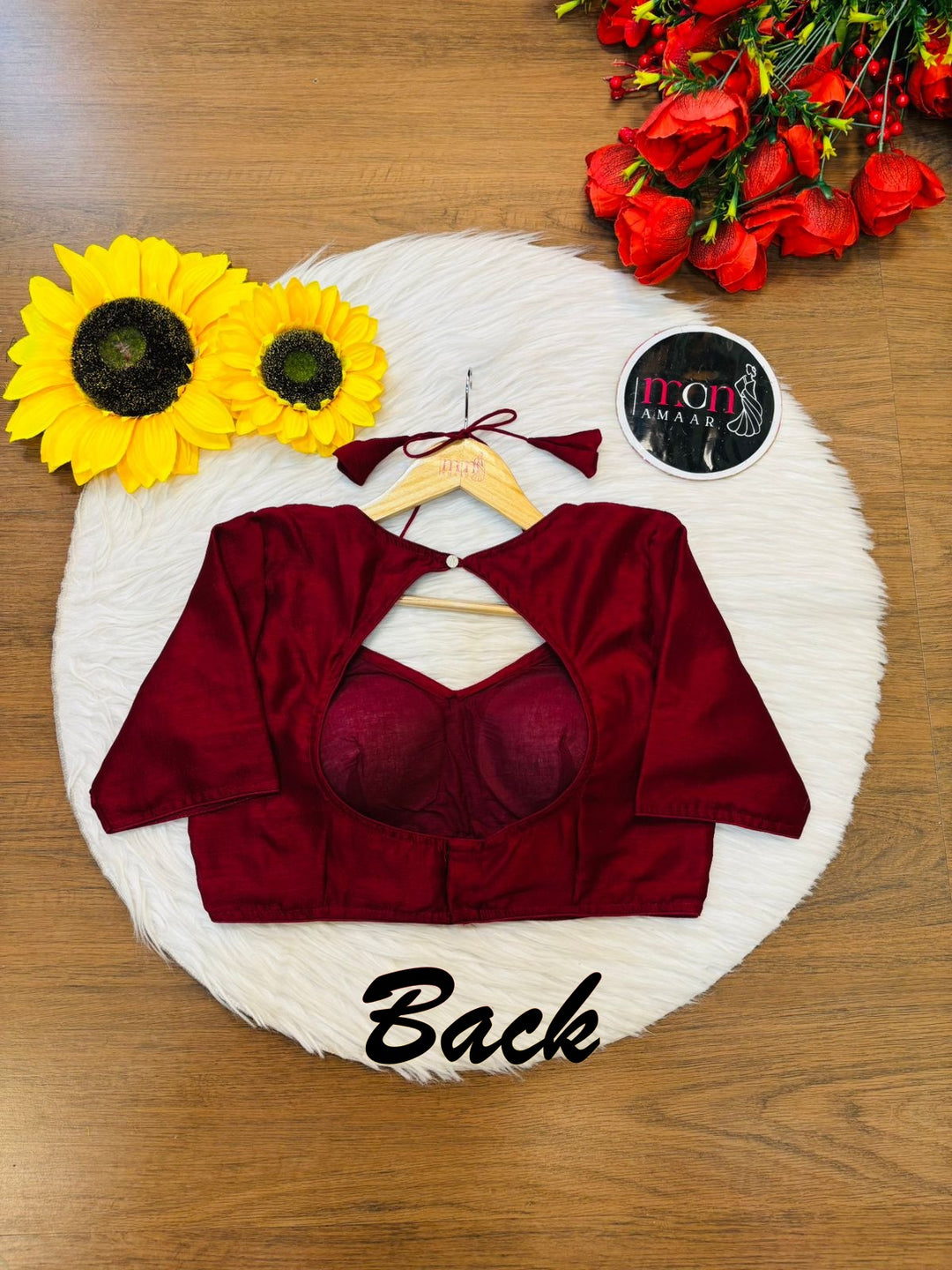 Maroon Masaba Style Vichitra Silk Blouse