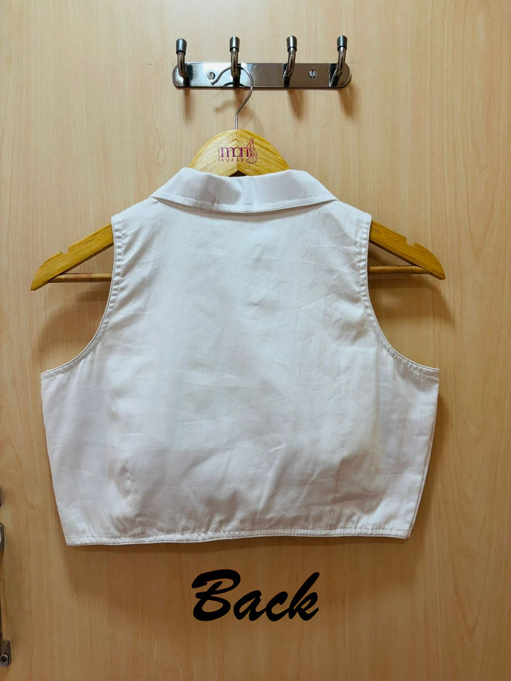 Swarna Kanya white Cotton Blouse