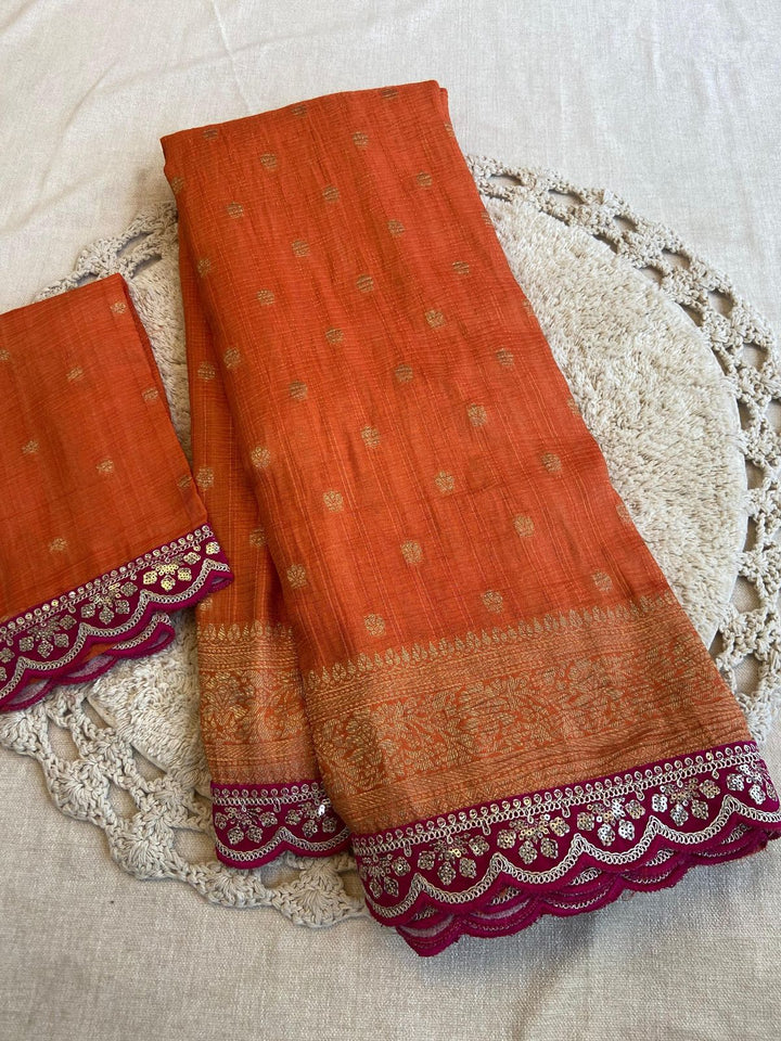 Aromatic Flame Designer Banarasi Silk Saree