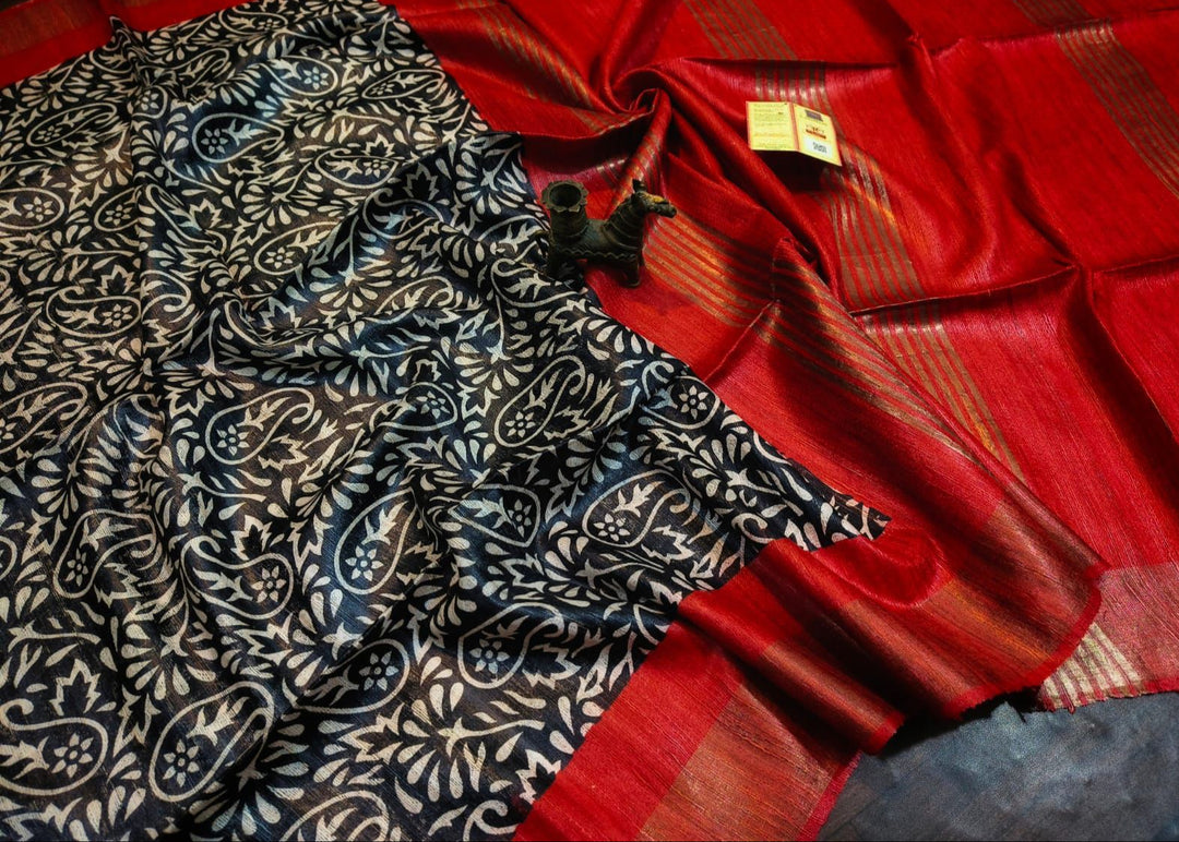 Saanjhrekha Ghicha Tussar Silk Saree