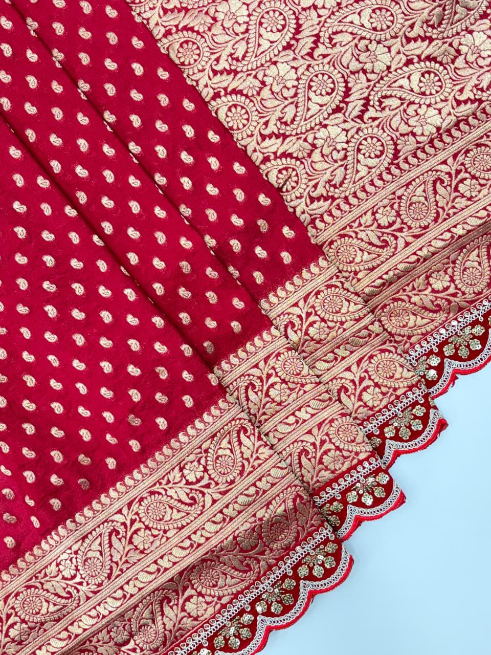 Karwa Chauth Special Crepe Khaddi Silk Saree