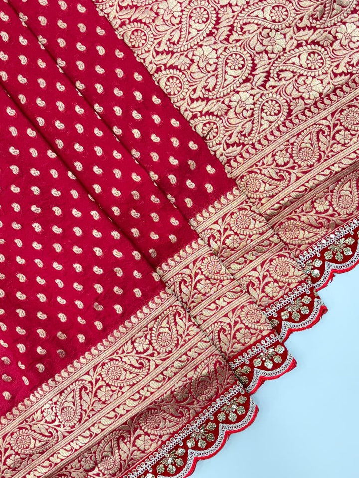 Karwa Chauth Special Crepe Khaddi Silk Saree