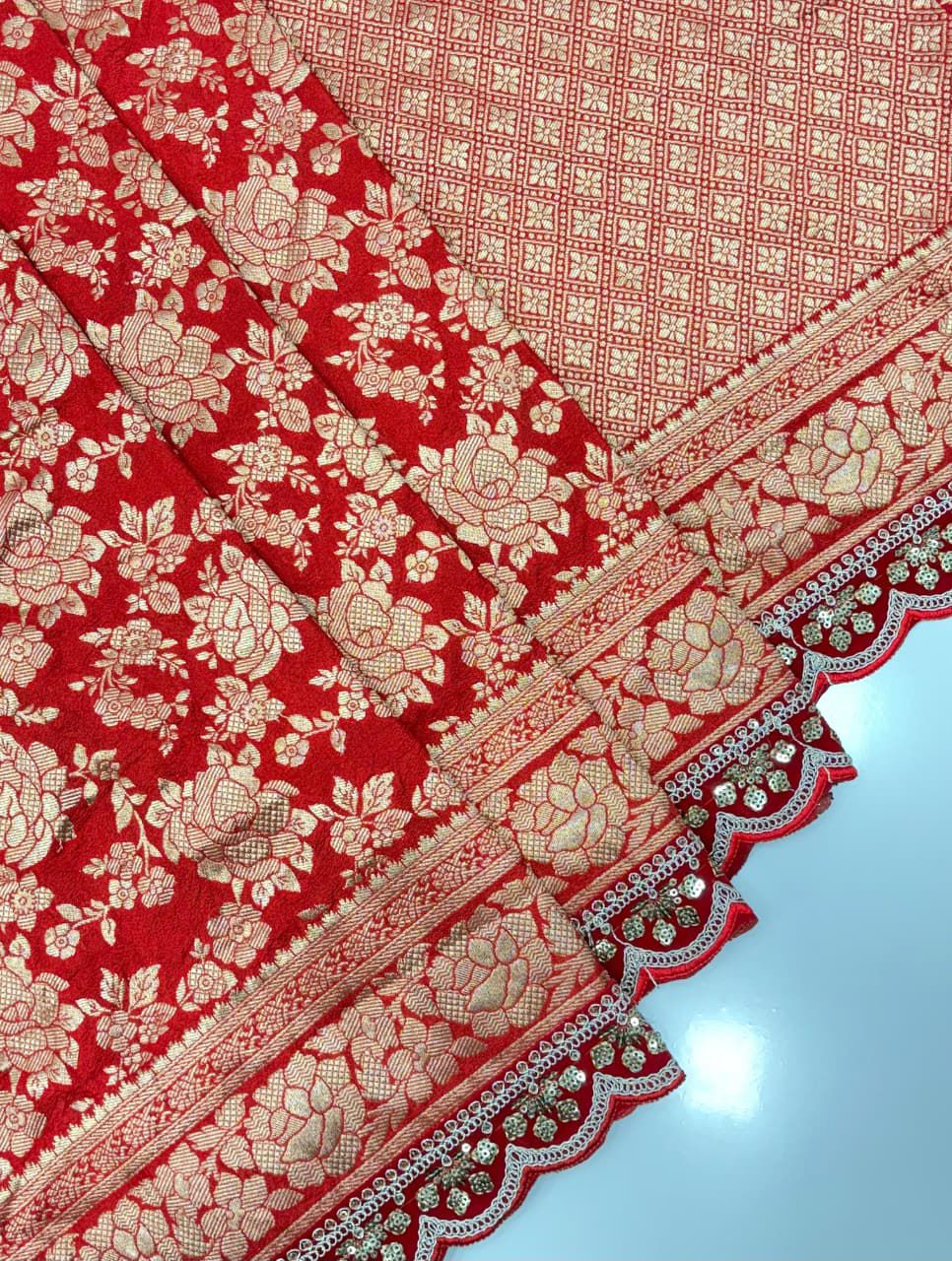 Karwa Chauth Special Crepe Khaddi Silk Saree