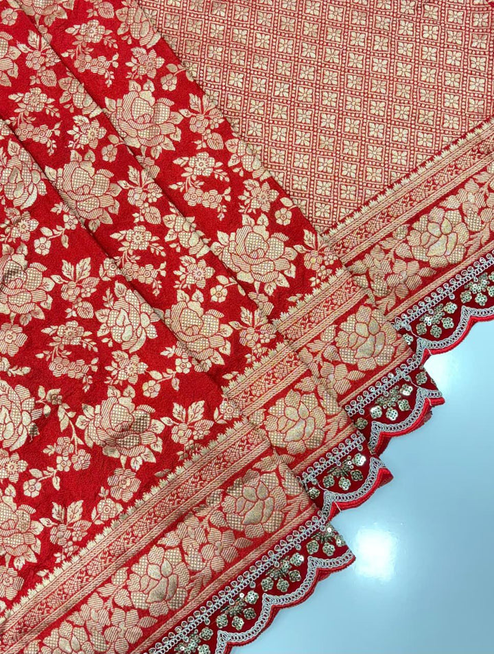 Karwa Chauth Special Crepe Khaddi Silk Saree