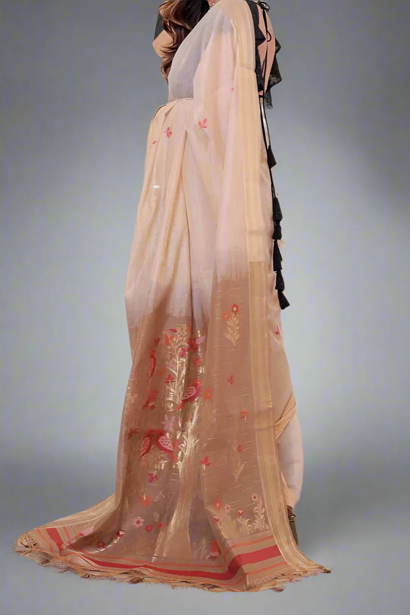 Twilight Radiance Muga Cotton Saree