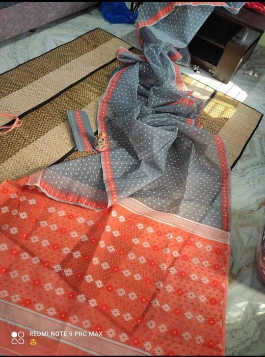 Kalka Mayuri Dhakai Jamdani Saree