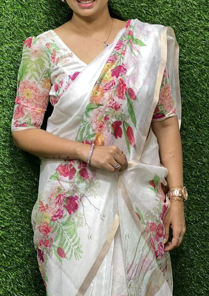 Meadow of Roses Fancy Chanderi Saree