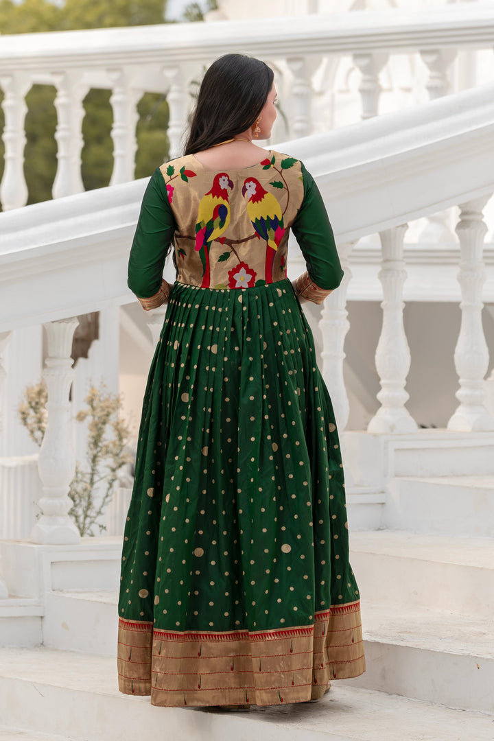 Polka Paithani Silk Gown Set