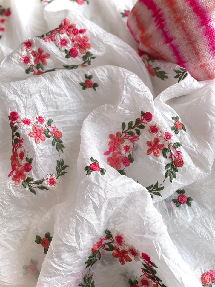 White Breeze - Crush Paper Silk Saree