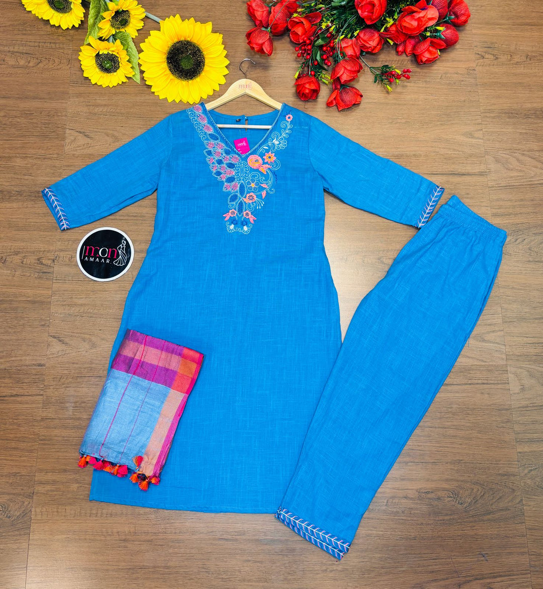 Blue Love- Cotton Kurti Set