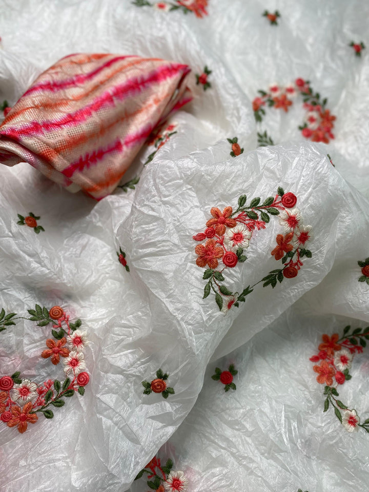 White Breeze - Crush Paper Silk Saree