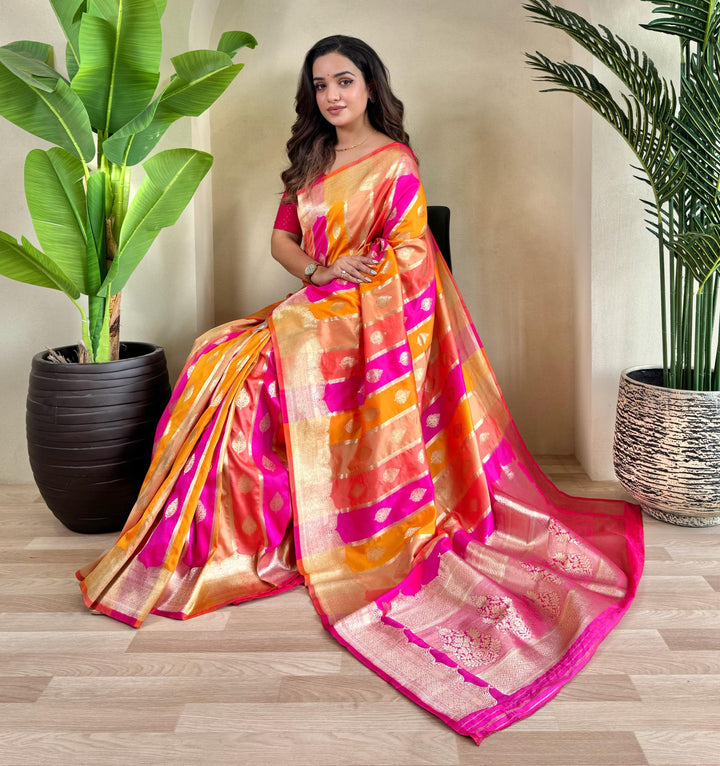 Selfies At Any Time Banarasi Satin Silk Saree