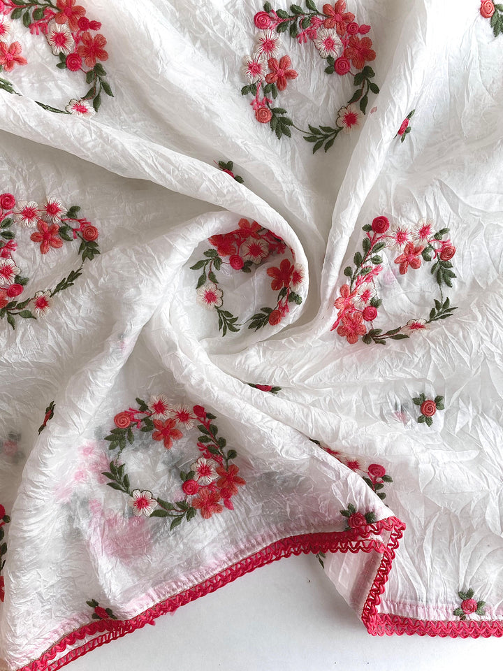 White Breeze - Crush Paper Silk Saree