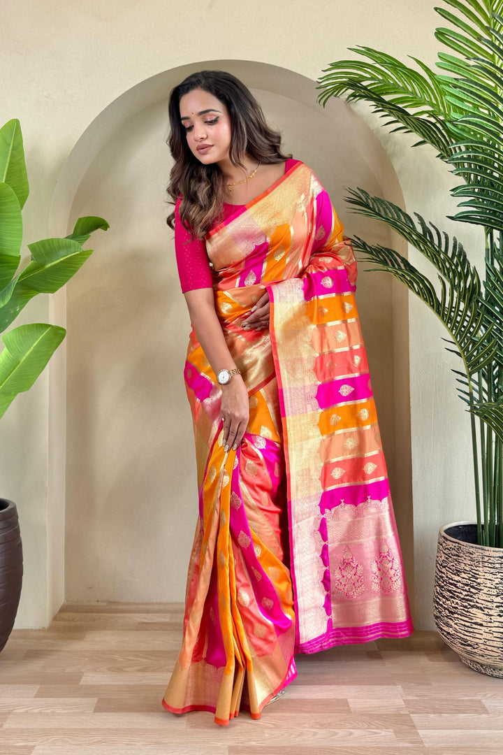 Selfies At Any Time Banarasi Satin Silk Saree