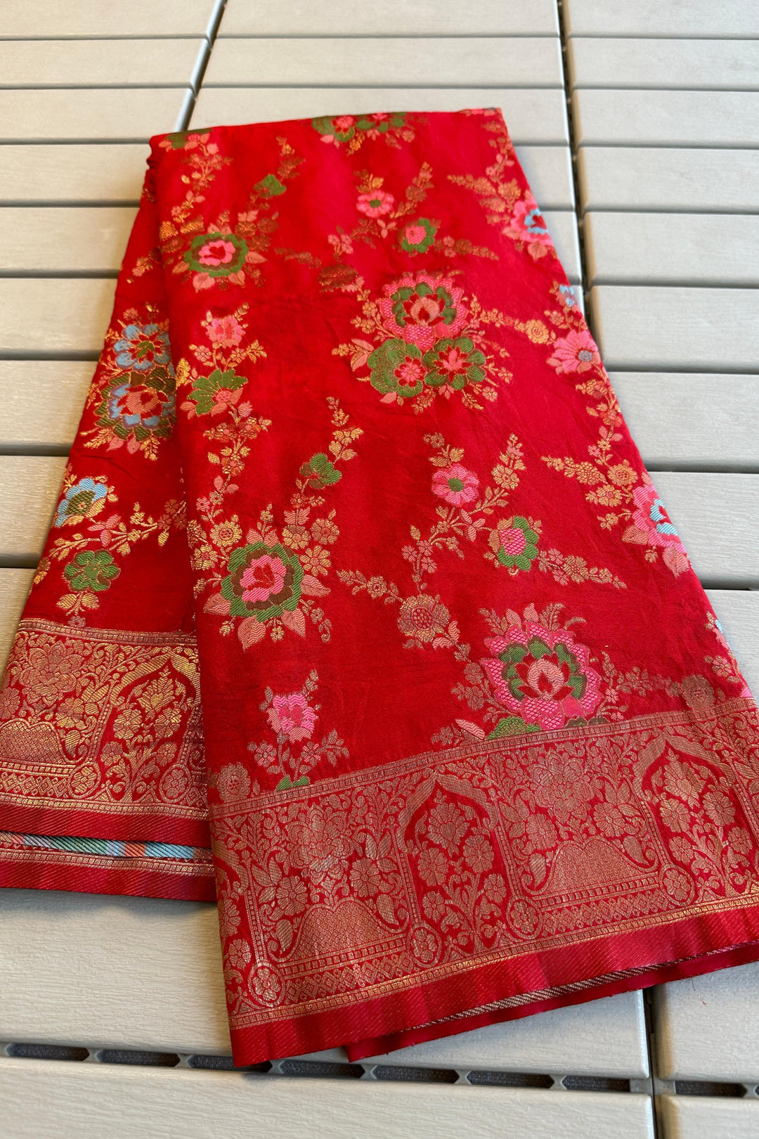 All Things Beautiful Banarasi Crepe Khadi Silk Saree