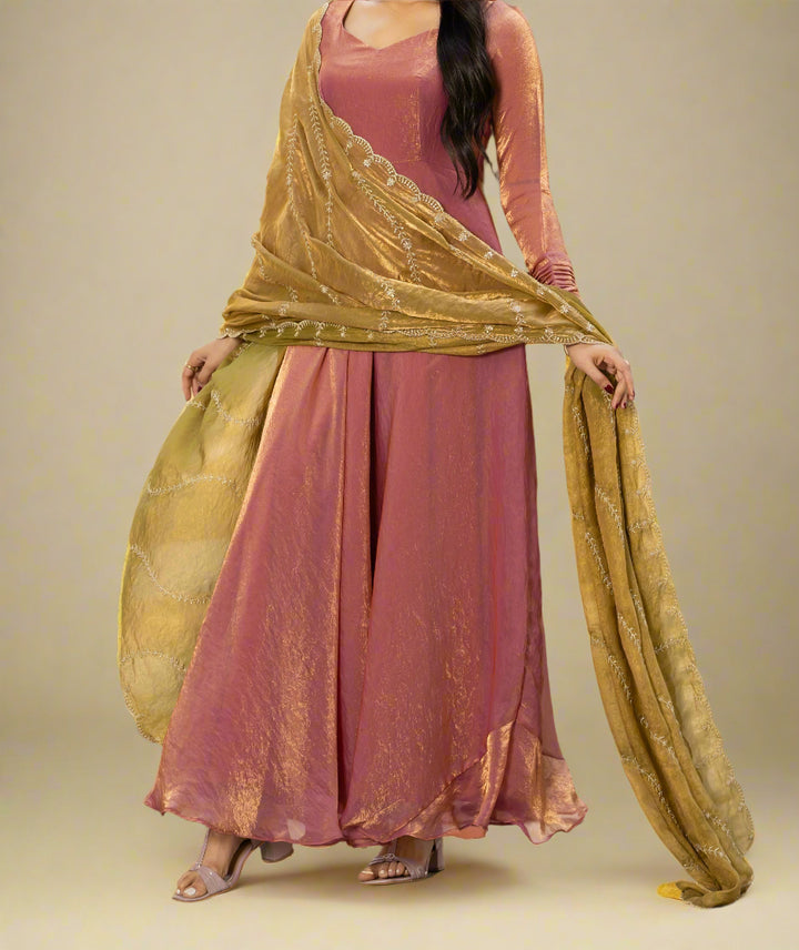 Timeless Masterpiece Fancy silk Gown Set