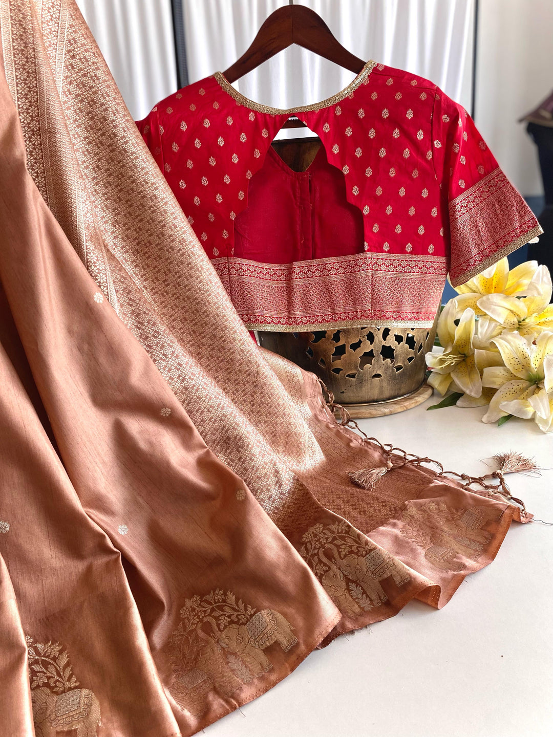 Elephant Designer Banarasi Dola Silk Saree