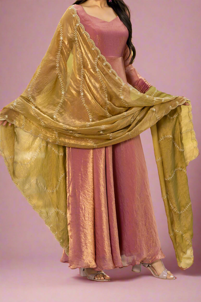 Timeless Masterpiece Fancy silk Gown Set