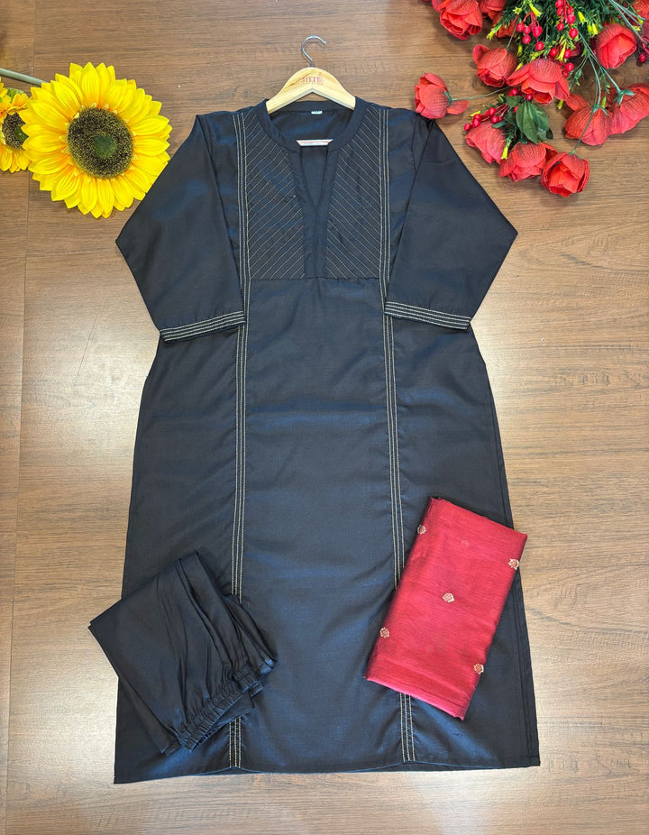 Zarika-Fancy Silk Kurti Set