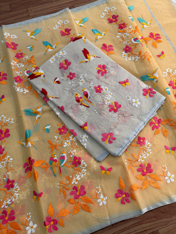 Flaw- Free Embroidery Kota Doriya Saree