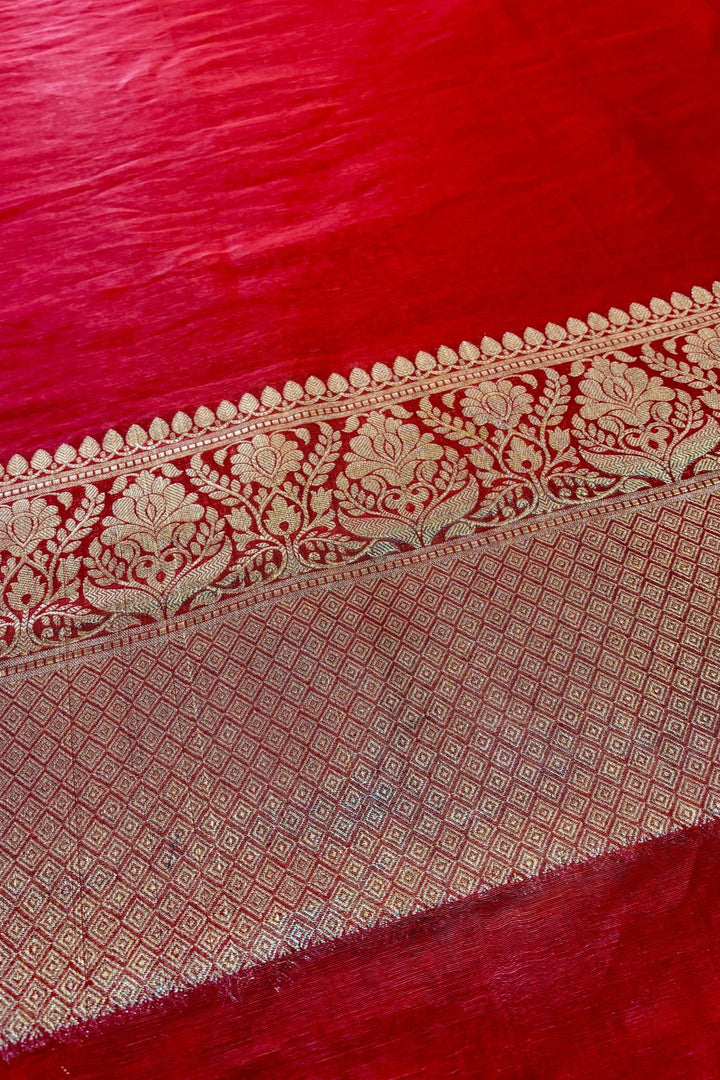 Pure Handwoven Silk Linen Banarasi