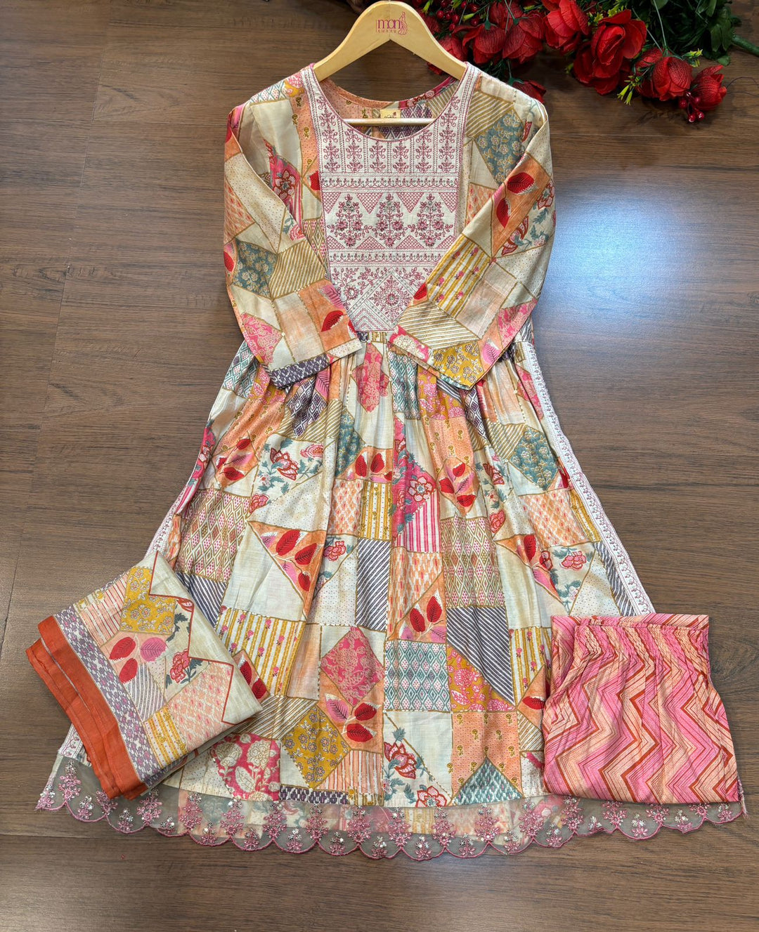 A Floral Bliss- Muslin Kurti Set
