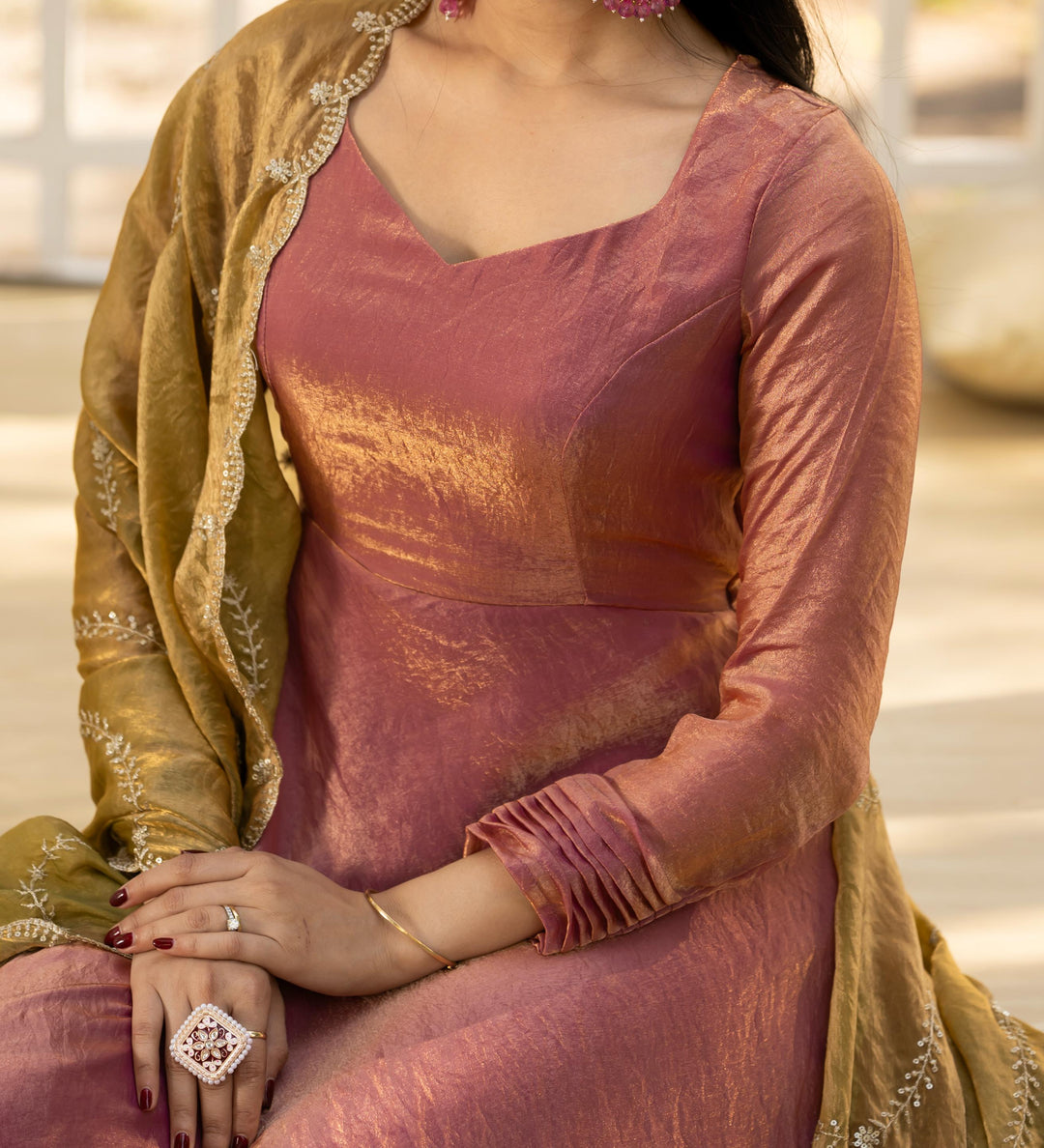 Timeless Masterpiece Fancy silk Gown Set