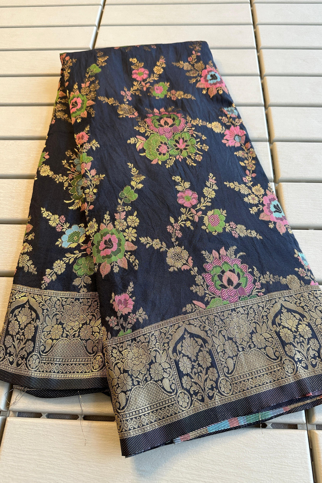 All Things Beautiful Banarasi Crepe Khadi Silk Saree