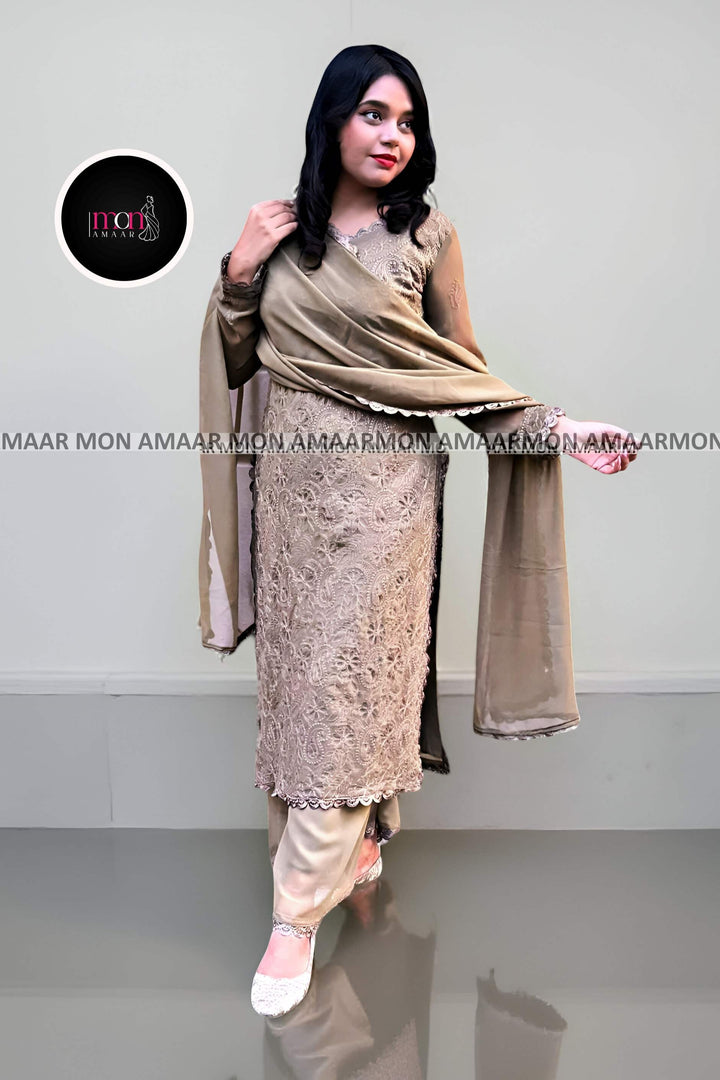 Falling In Love- Georgette Kurti Set