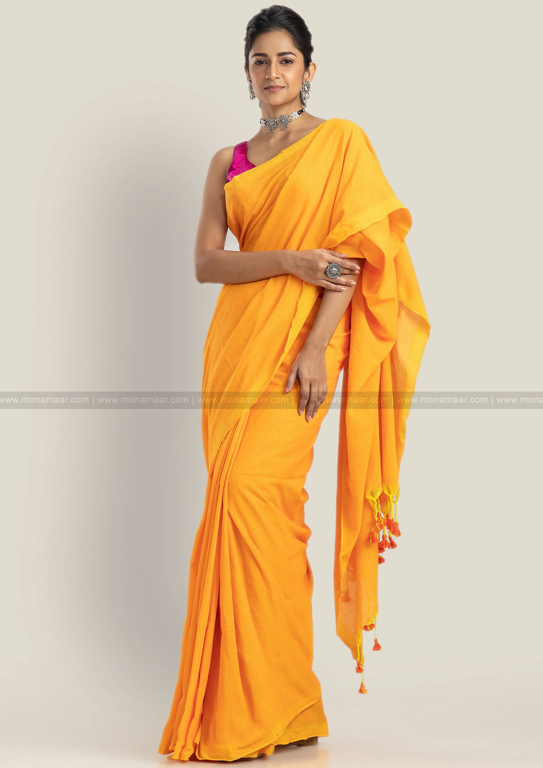 Bengal Khadi Saree Yellow