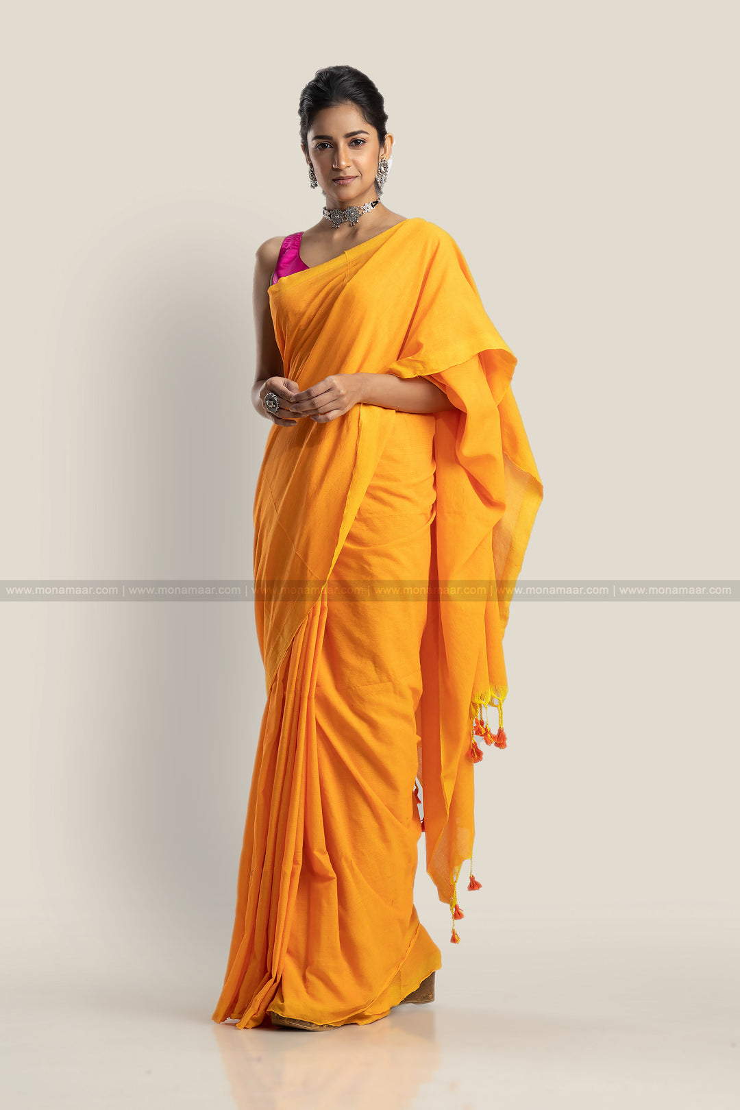 Bengal Khadi Saree Yellow