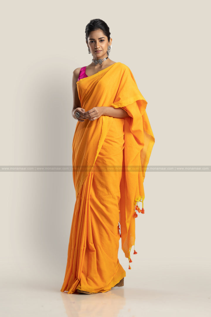 Bengal Khadi Saree Yellow