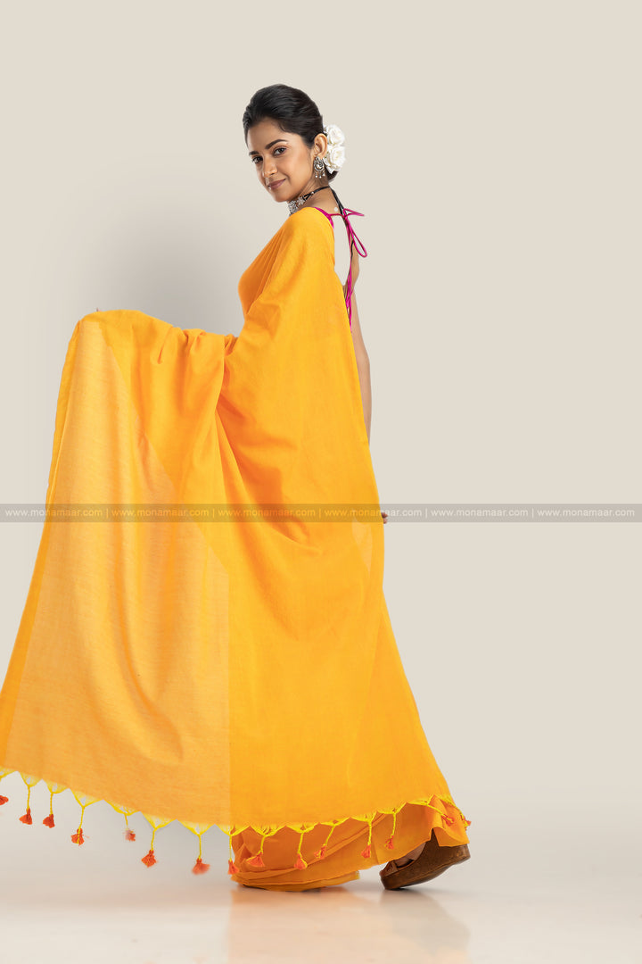 Bengal Khadi Saree Yellow