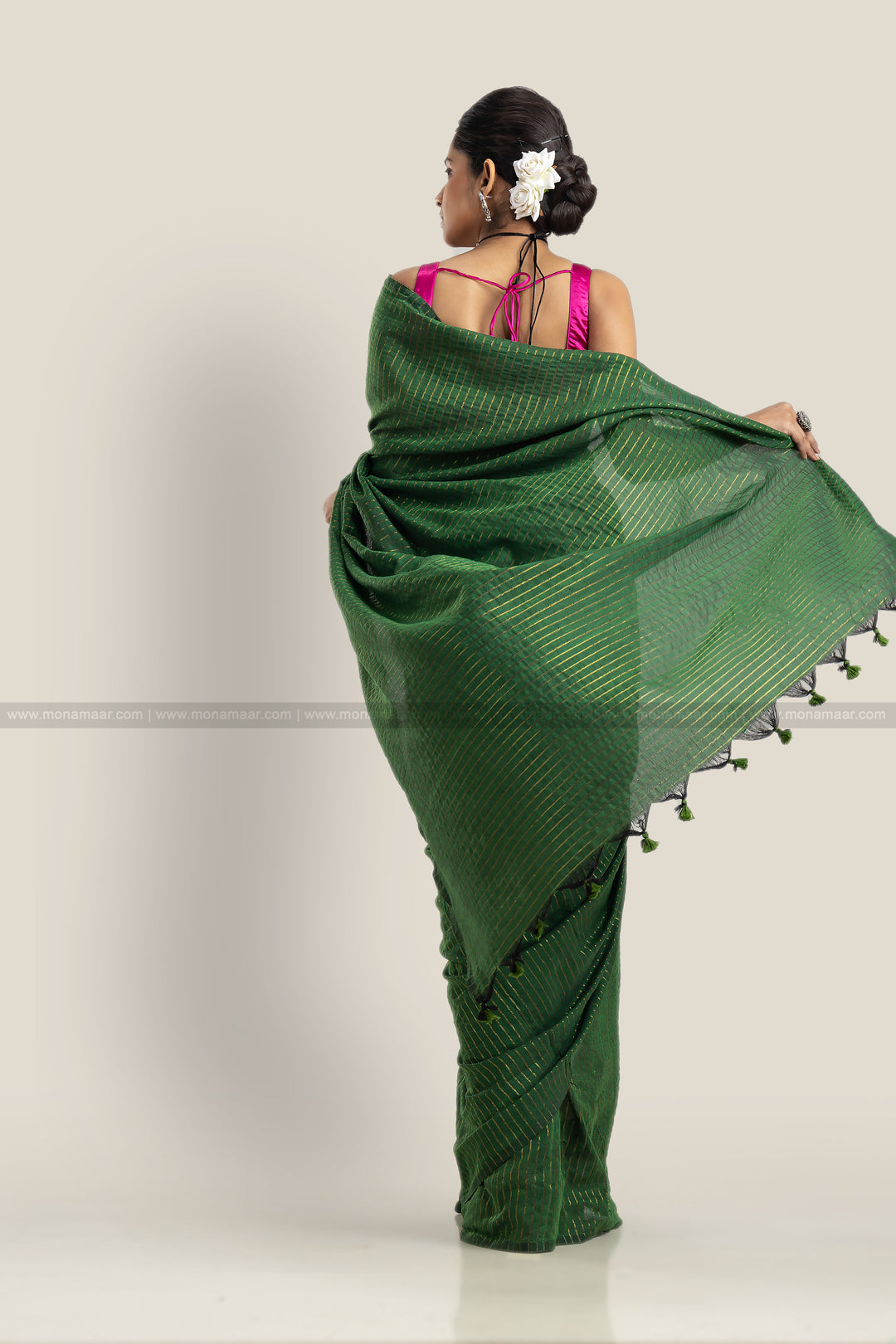 Bengal Khadi Saree Green