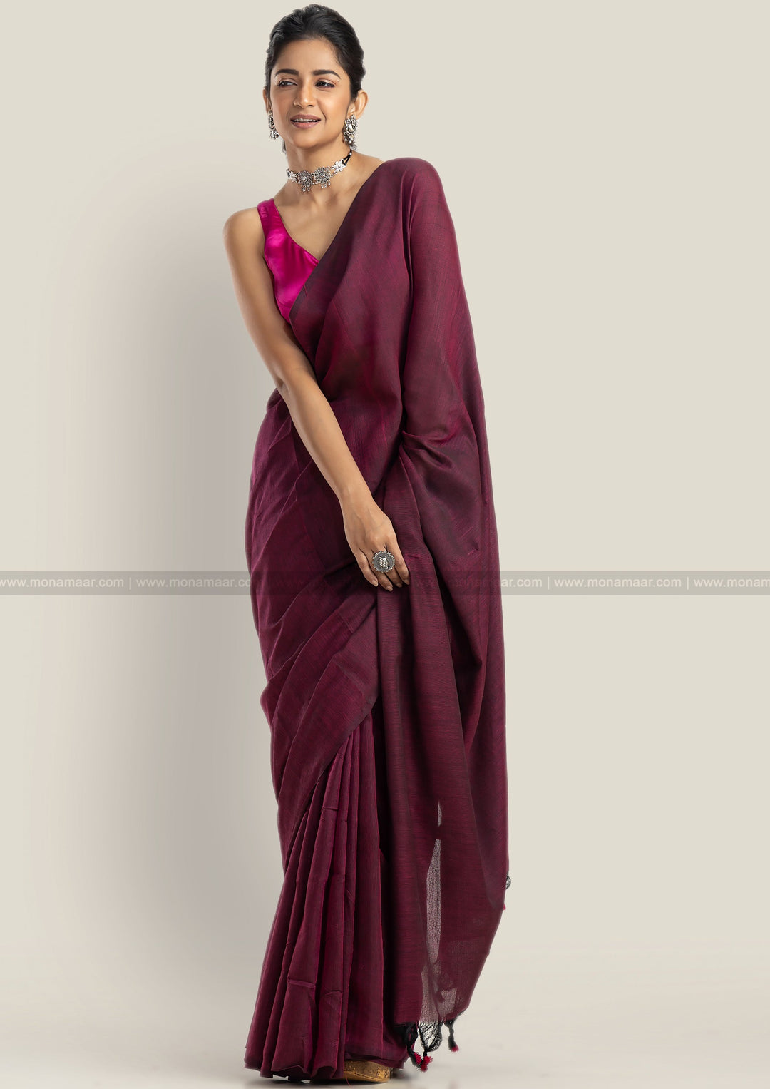 Bengal Khadi Saree Brown