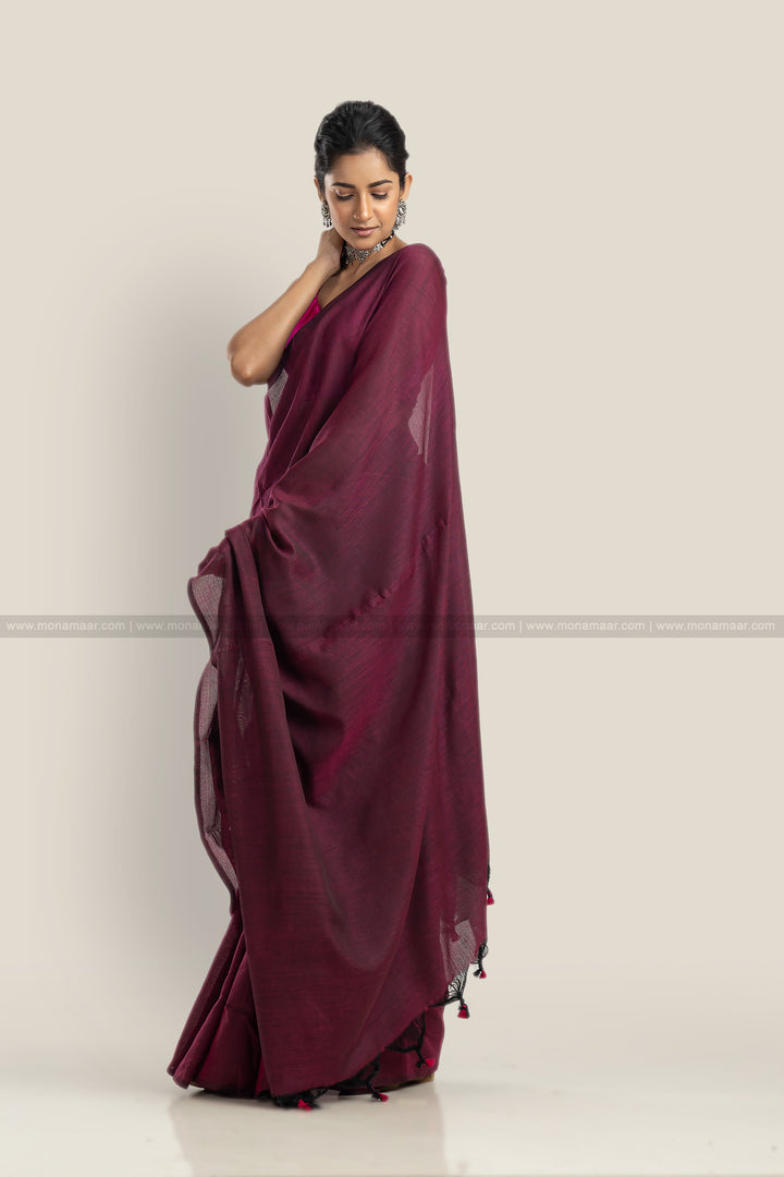 Bengal Khadi Saree Brown