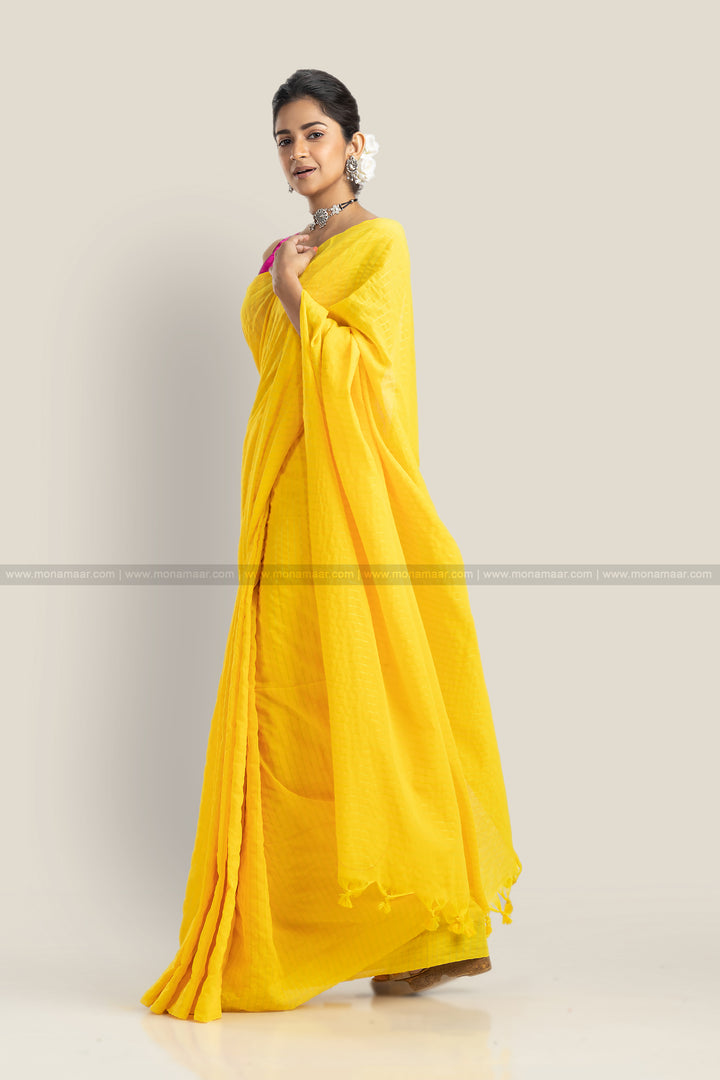Bengal Khadi Saree Yellow