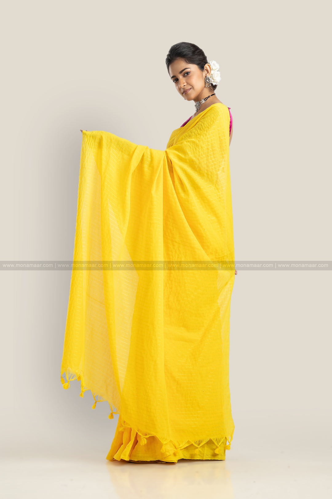 Bengal Khadi Saree Yellow