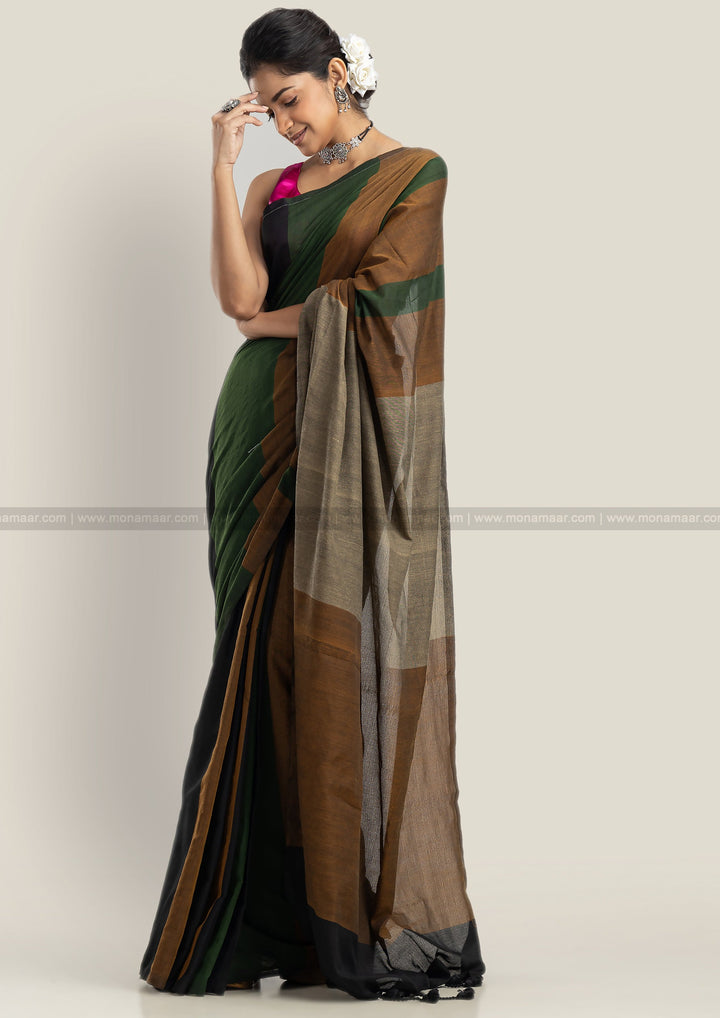Padma Phool Pure Multicolor Khadi Cotton Saree